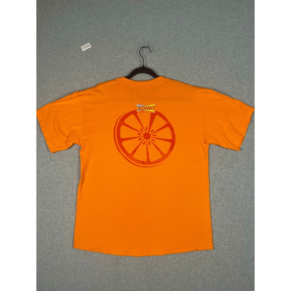 Sonic Drive-In Graphic T Shirt Large Orange Flavors of Sonic Employee Distressed - Picture 5 of 8